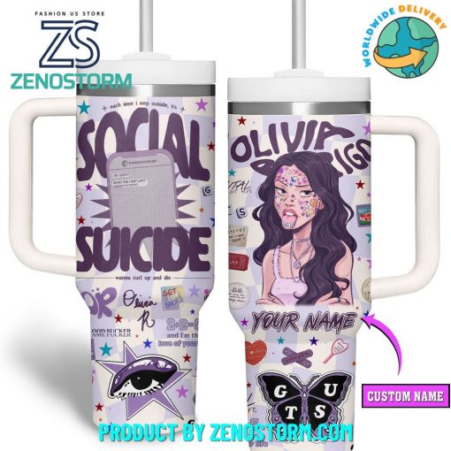 Olivia Rodrigo Social Suicide Custom Name Stanley Tumbler