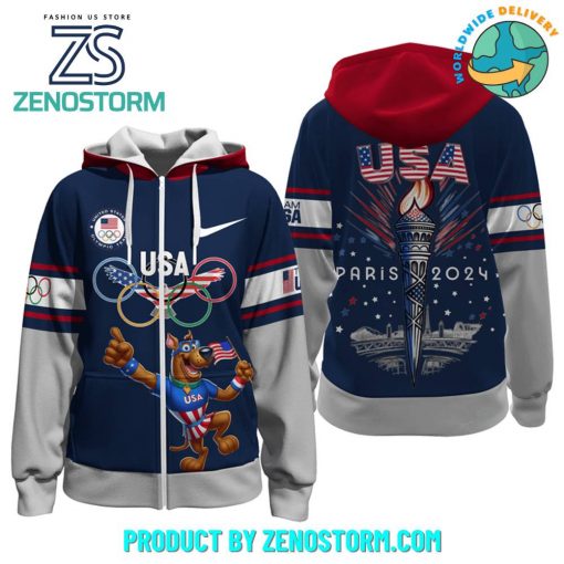 Olympic Paris 2024 Scooby Doo Team USA Nike Hoodie, Zip Hoodie