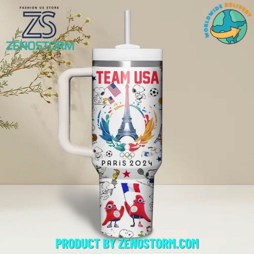 Olympic Paris 2024 Snoopy Team USA Games Stanley Tumbler