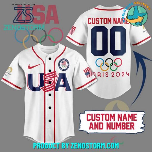 Olympic Paris 2024 Team USA Customized Nike Baseball Jersey