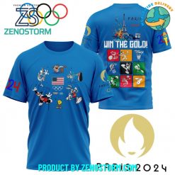 Olympic Paris 2024 Win The Gold Blue Shirt