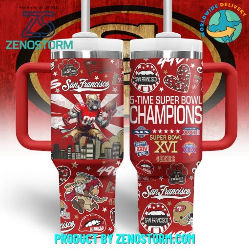 San Francisco 49er 5-Time Super Bowl Champions Stanley Tumbler