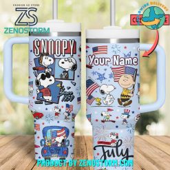 Snoopy Happy 4th Of July 2024 Customized Stanley Tumbler