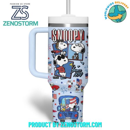 Snoopy Happy 4th Of July 2024 Customized Stanley Tumbler