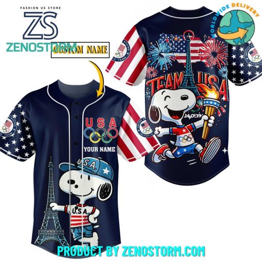 Snoopy Team USA Olympic Paris 2024 Customized Baseball Jersey