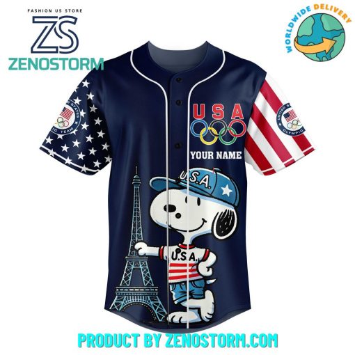 Snoopy Team USA Olympic Paris 2024 Customized Baseball Jersey