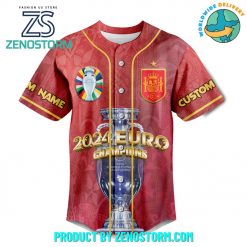 Spain UEFA Euro 2024 Champions Custom Name Baseball Jersey