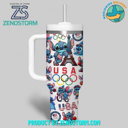 Stitch Olympic Paris 2024 Go For The Gold Stanley Tumbler