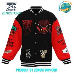 Stranger Things Friends Dont Lie Black Red Baseball Jacket