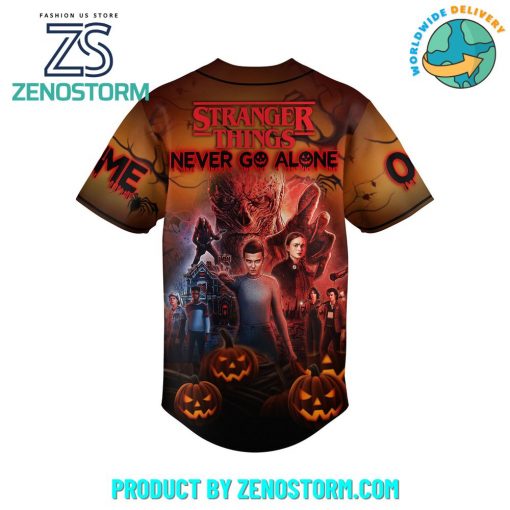 Stranger Things Never Go Alone Customized Baseball Jersey