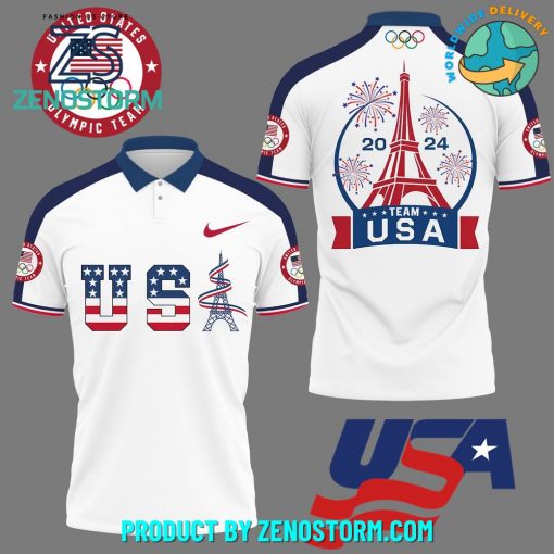 Team USA 2024 Olympic Paris New Nike Polo Shirt - Zenostorm