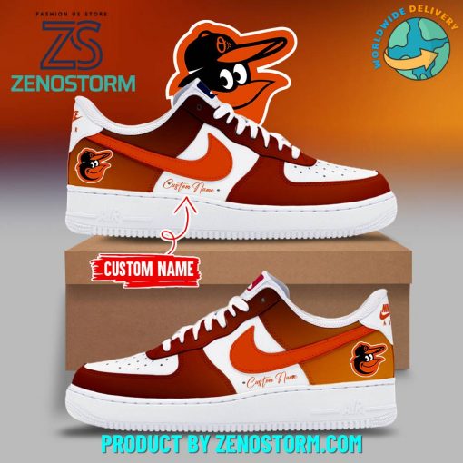 Baltimore Orioles MLB Gradient Color Personalized Nike Air Force 1