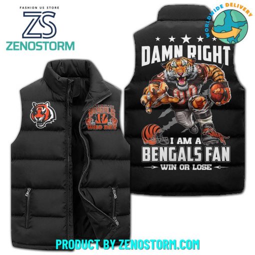 Cincinnati Bengals I Am A Fan Sleeveless Puffer Down Vest