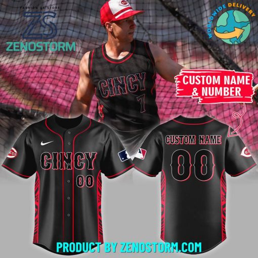 Cincinnati Reds Red Black Customized Baseball Jersey