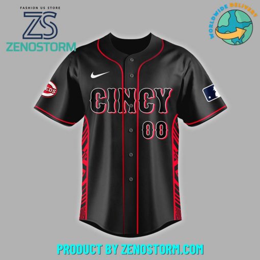 Cincinnati Reds Red Black Customized Baseball Jersey