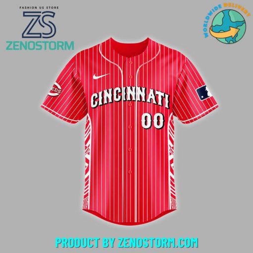 Cincinnati Reds White Red Stripped Customized Baseball Jersey