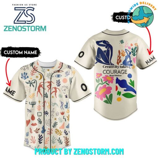 Creativity Takes Courage Custom Name Baseball Jersey