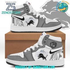 Detroit Lions NFL Gray Customized Nike Air Jordan 1