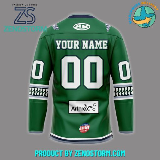 Florida Everblades Custom Name Green Hockey Jersey