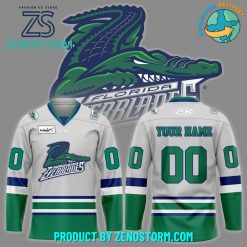 Florida Everblades Custom Name White Hockey Jersey