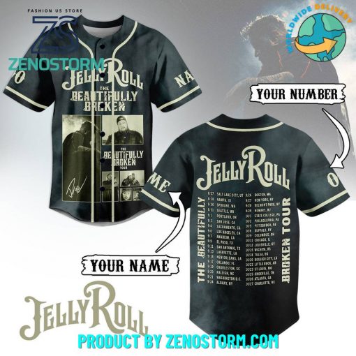 Jelly Roll 2024 Beautifully Broken Tour Customized Baseball Jersey