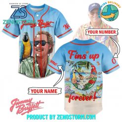 Jimmy Buffett Fins Up Forever Customized Baseball Jersey