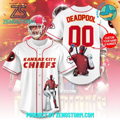 Kansas City Chiefs x Deadpool Personalized Baseball Jersey