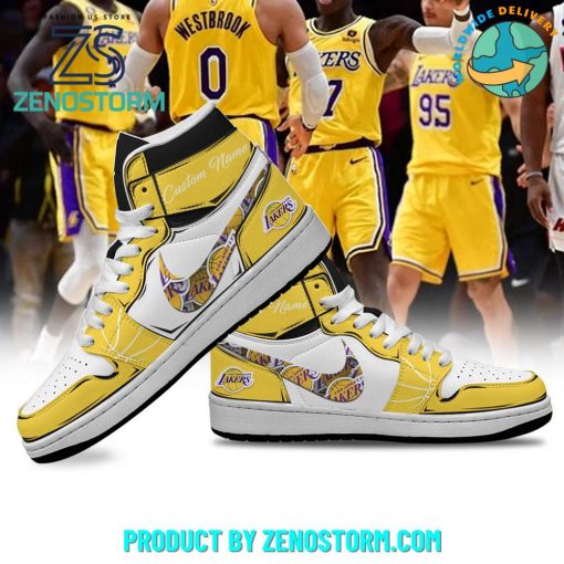 Los Angeles Lakers NBA 2024 Personalized Nike Air Jordan 1