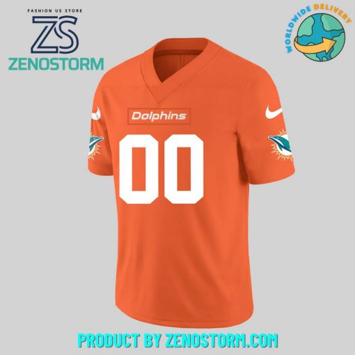 Miami Dolphins NFL 2024 Personalized Orange Football Jersey