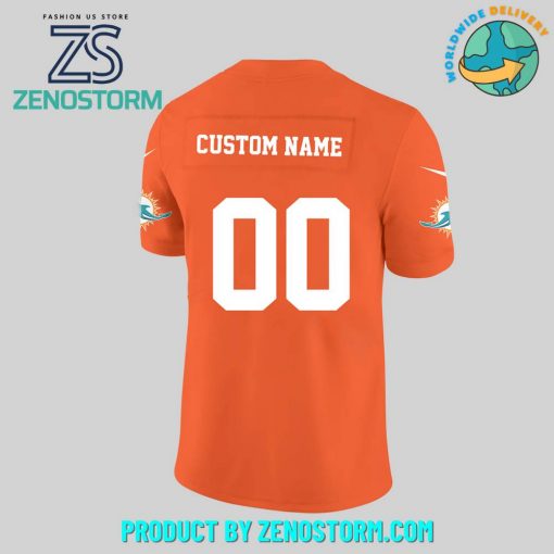 Miami Dolphins NFL 2024 Personalized Orange Football Jersey