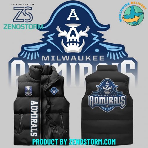 Milwaukee Admirals Hockey Black Sleeveless Puffer Down Vest