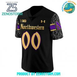 Northwestern Wildcats Black Gothic Customized Football Jersey