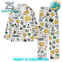 Notre Dame Fighting Irish Football White Pajamas Set