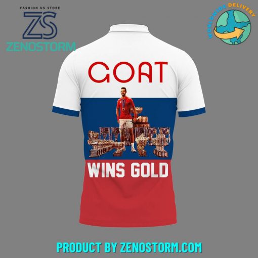 Novak Djokovic The Goat Win Gold Polo Shirt