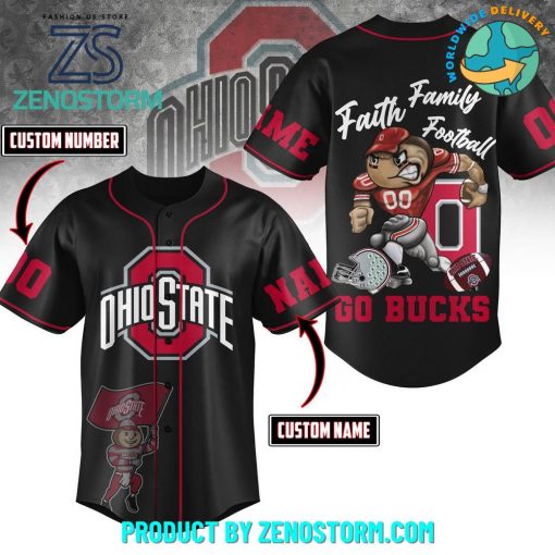 Ohio State Buckeyes Go Bucks Customized Baseball Jersey