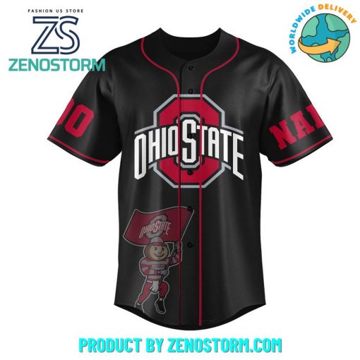 Ohio State Buckeyes Go Bucks Customized Baseball Jersey