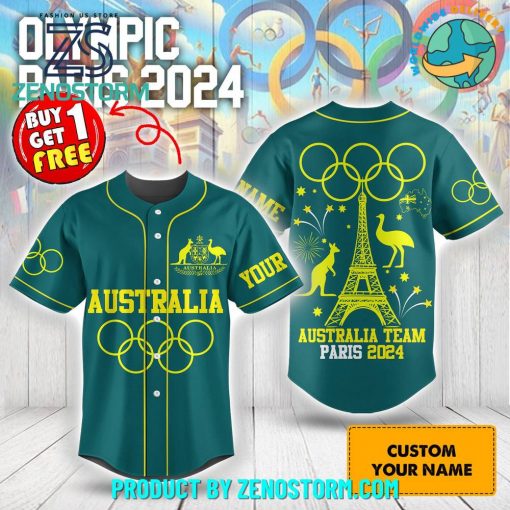 Olympic Paris 2024 Team Australia Personalized Baseball Jersey