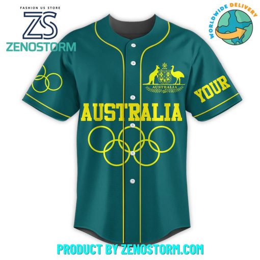 Olympic Paris 2024 Team Australia Personalized Baseball Jersey