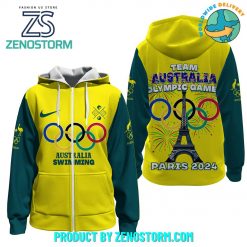 Team Australia Swimming Olympic Paris 2024 Nike Hoodie Zip Hoodie Sweatshirt