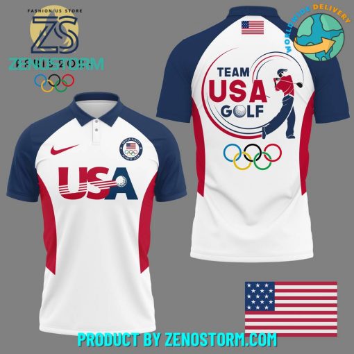 Team USA Golf Olympic Paris 2024 Nike Polo Shirt