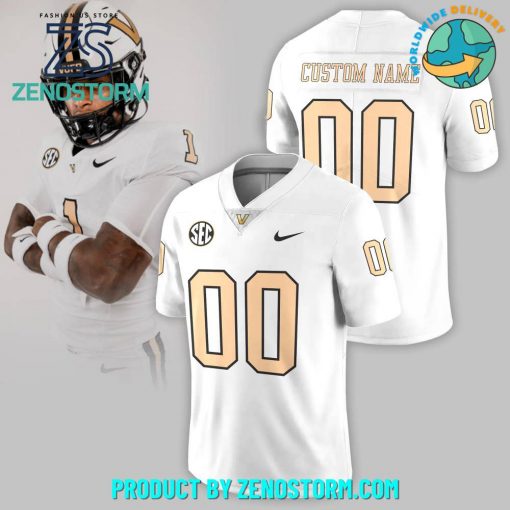 Vanderbilt Football Customized White Football Jersey 2024