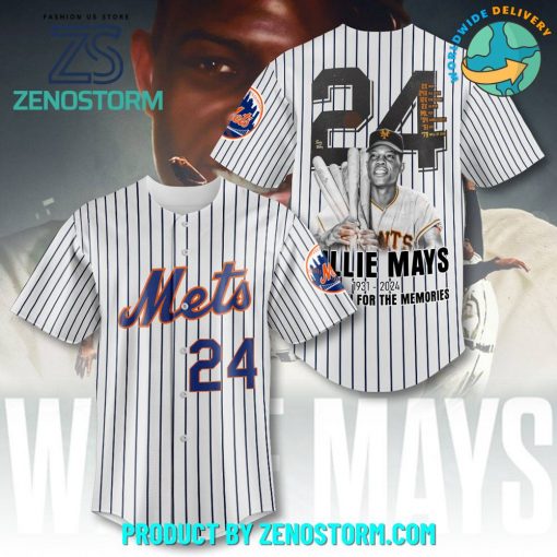 Willie Mays New York Mets For The Memories Baseball Jersey