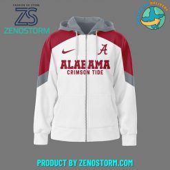 Alabama Crimson Tide NCAA Football Zip Hoodie – White