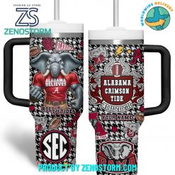 Alabama Crimson Tide Roll A Tide Customized Stanley Tumbler – Black