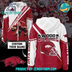 Arkansas Razorbacks Football Custom Name Zip Hoodie