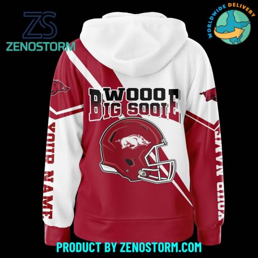 Arkansas Razorbacks Football Custom Name Zip Hoodie