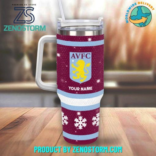 Aston Villa EPL Bling Diamond Personalized Stanley Tumbler