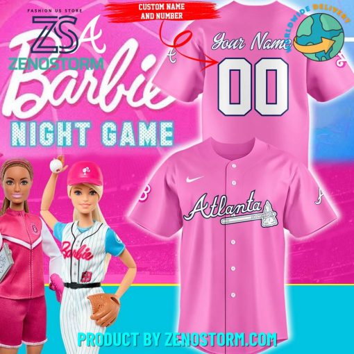 Atlanta Braves x Barbie Night Game Customized Baseball Jersey