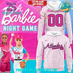 Atlanta Braves x Barbie Night Game Customized Combo Hoodie Pants Cap