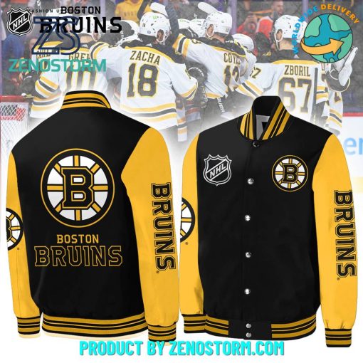 Boston Bruins NHL Team Baseball Jacket